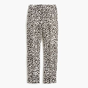 J. Crew Easy Pant in leopard linen